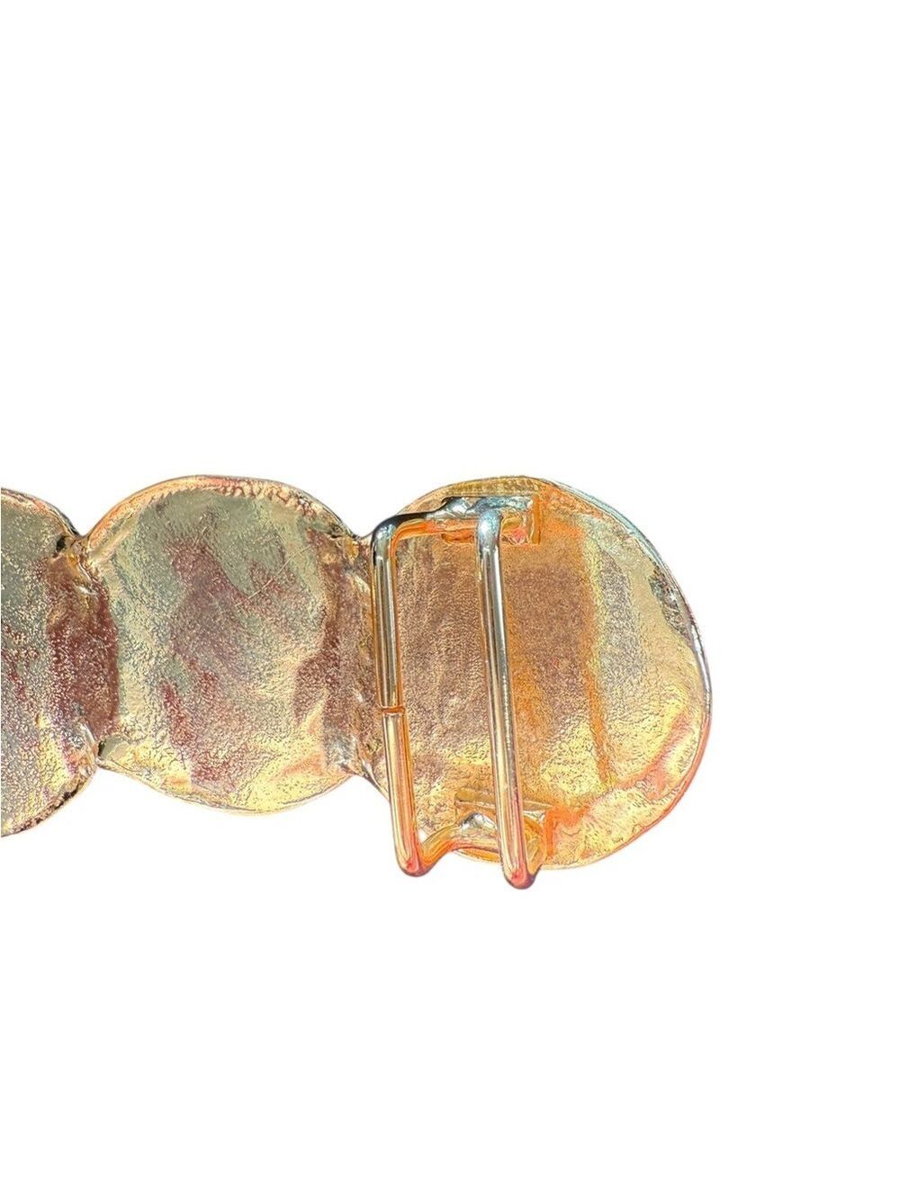 Vintage Accessocraft NYC Gold Hammered Disc Belt Front / Centerpiece 9” — 1970s - Picture 9 of 9